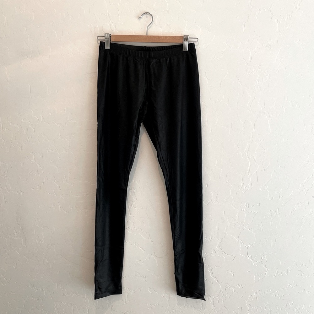 Vintage Bebe faux leather stirrup leggings small